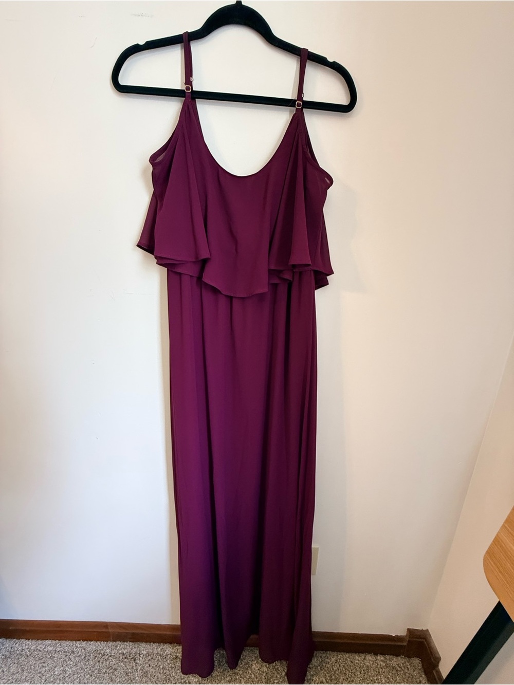 Show Me Your Mumu Plum Ruffle Maxi Dress - Sleeveless Scoop Neck. Size XL